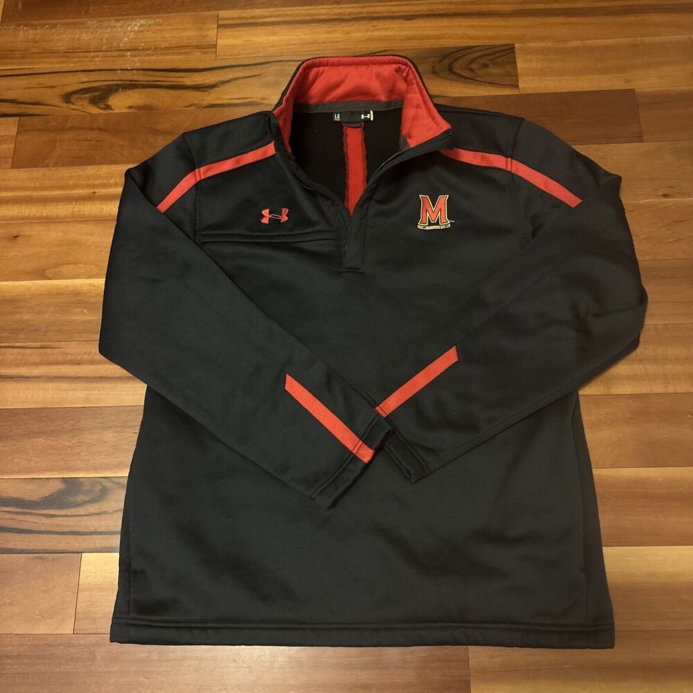 Maryland Terrapins Under Armour 1/4 Zip LG Pullover Excellent Condition!